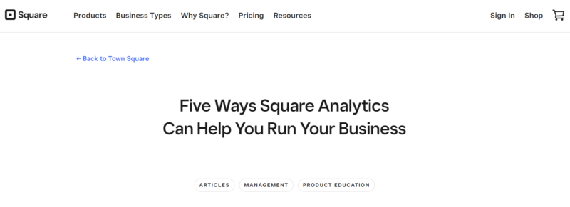 Square Online Analytics